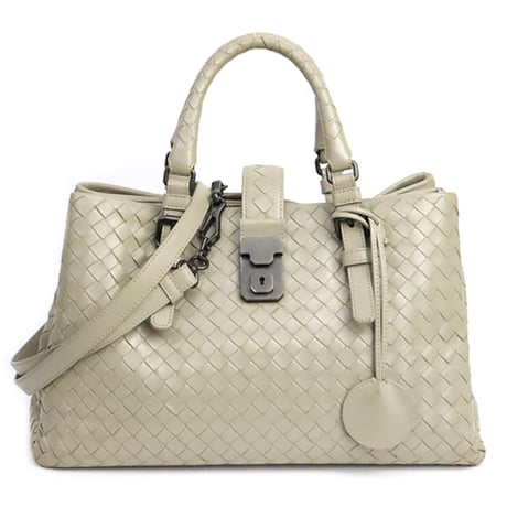 BOTTEGA VENETA Small Roma Tote Bag Intrecciato Leather Beige #19533