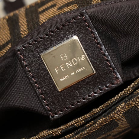 FENDI Shoulder Bag Zucca Canvas Brown ＃75717