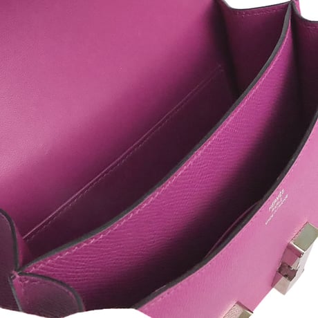 HERMES Constance Mini Shoulder Bag Epsom Leather Rose Purple #20253