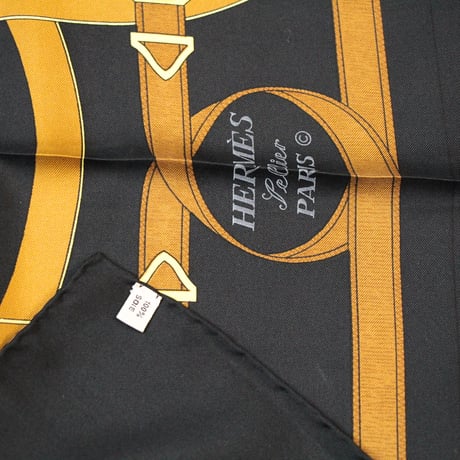HERMES Carre 90 Silk 100% Scarf Stole "Eperon d'or" #76761