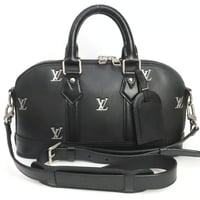 Louis Vuitton Alma EW Handbag LV Blazon Leather Black M24529 #19893