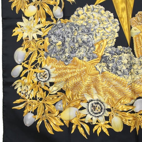 HERMES Carre 90 Silk 100% Scarf Stole "PASSIFL ORES" #76427