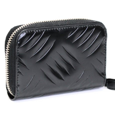 PRADA Zip-around Coin Holder Brushed Leather Black #75711