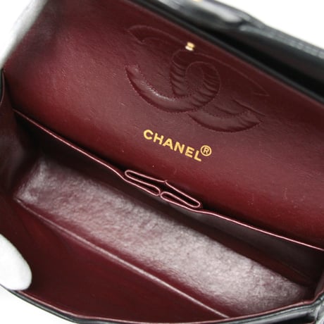 CHANEL Classic 25 Medium Double Flap Bag Quilted Lambskin Black #75010