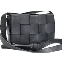BOTTEGA VENETA Cassette Shoulder Bag Maxi Intrecciato Leather Black #76702