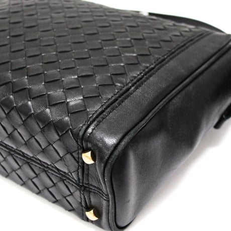 BOTTEGA VENETA Shoulder Bag Intrecciato Leather Black #75893