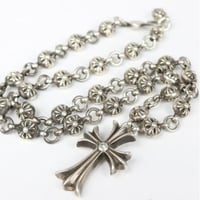 Chrome Hearts Small CH Cross 1P Diamond With Cross Ball Necklace 20 Inches #104231