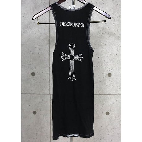 Chrome Hearts Vintage "FUCK YOU" Large Cross Print Tank Top #104310