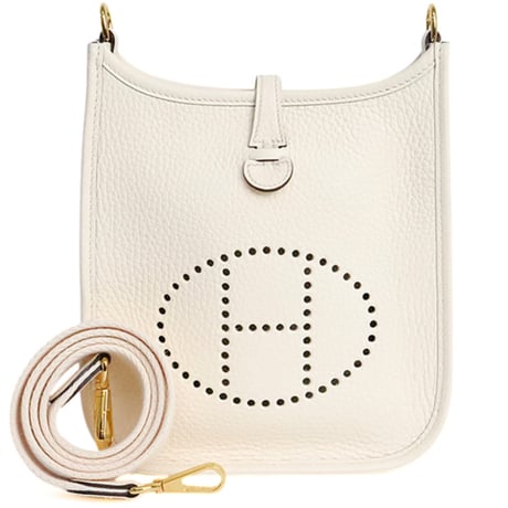 HERMES Evelyne TPM Shoulder Bag Taurillon Clemence Leather Nata #19868