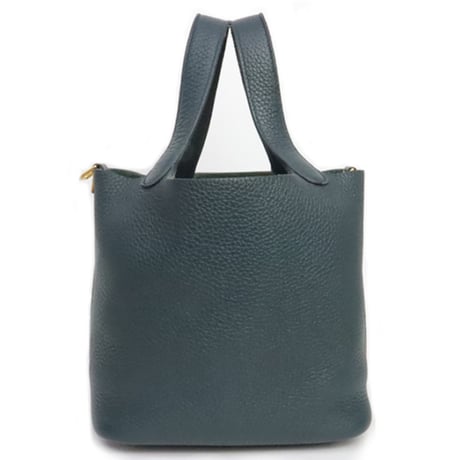 HERMES Picotin Lock PM Handbag Taurillon Clemence Vert Cypres #19555