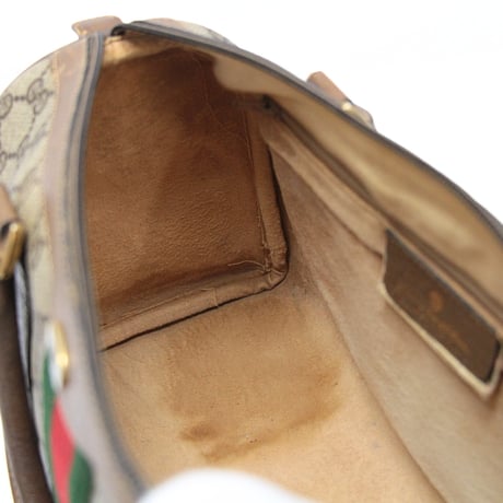 GUCCI Sherry Line Mini Boston Bag GG Canvas Beige Brown #76602