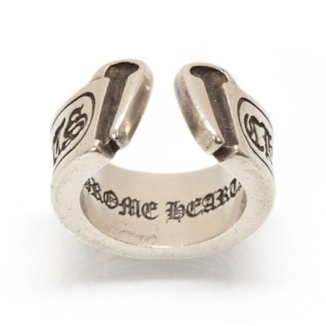Chrome Hearts Large Scroll Label Ring #31899