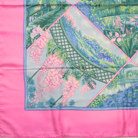 HERMES Carre 90 Silk 100% Scarf Stole "GIVERNY" #76513