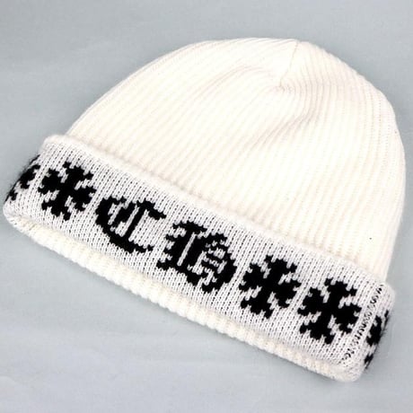 CHROME HEARTS Beanie Big Daddy Cashmere White #103749