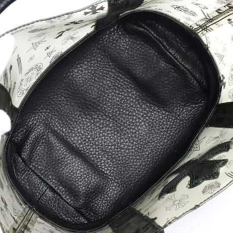 Chrome Hearts  Cross Patch Mini Tote Beige PVC x Leather Black and Clear #20017