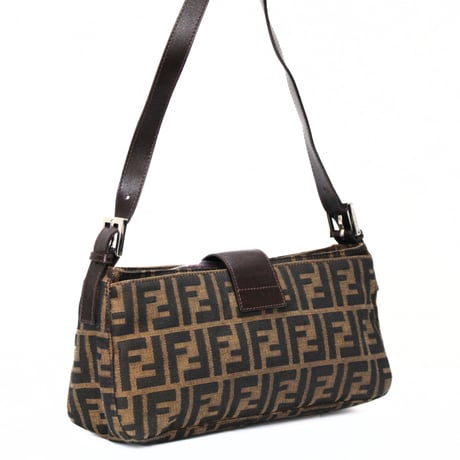 FENDI Shoulder Bag Zucca Canvas Brown ＃75717