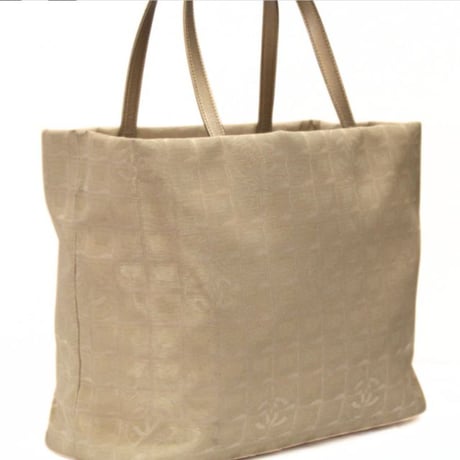 CHANEL New Travel Line MM Tote Bag Nylon Gold #75720