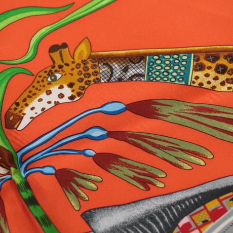 HERMES Carre 90 Silk 100% Scarf Stole "La Marche du Zambeze" #76516