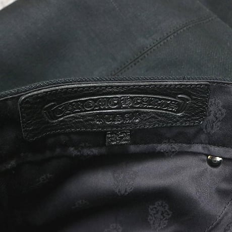 Chrome Hearts Brand New Street Sweeper Cross Button Black Denim Pants #103949