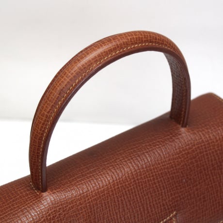 LOEWE Top Handle Flap Bag Leather Brown #75970