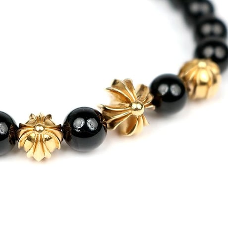 Chrome Hearts 22K CH Plus 8mm Beaded Bracelet #104900