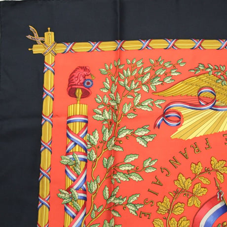 HERMES Carre 90 Silk 100% Scarf Stole "LIBERTE EGARITE FRATERNITE" #76422