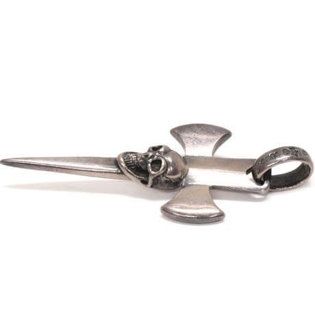 Gaboratory Single Skull Dagger Pendant Silver #32135