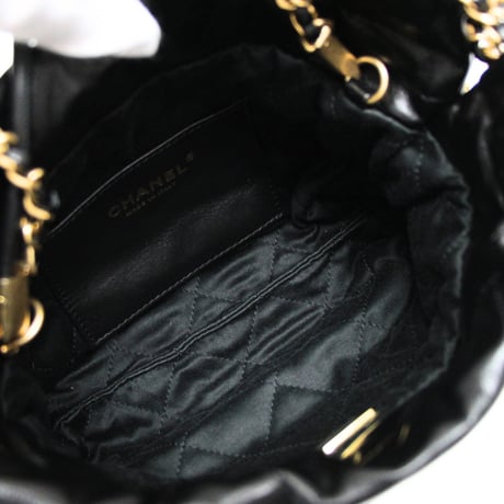 CHANEL 22 Mini Handbag Quilted Calfskin Black #76039