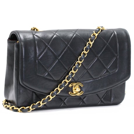 CHANEL Diana 22 Small Flap Bag Quilted Lambskin Black ＃75619