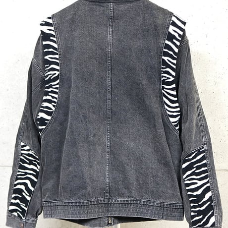 CELINE by Hedi Slimane 21AW TEEN KNIGHT POEM Zebra Denim Jacket #31581