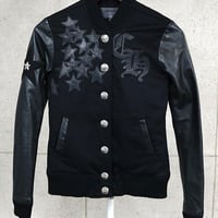 Chrome Hearts Women's Star Patch Letterman Jacket #30989