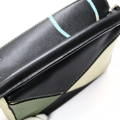 LOEWE x Paula's Ibiza Mini Puzzle Bag Leather Green #75903