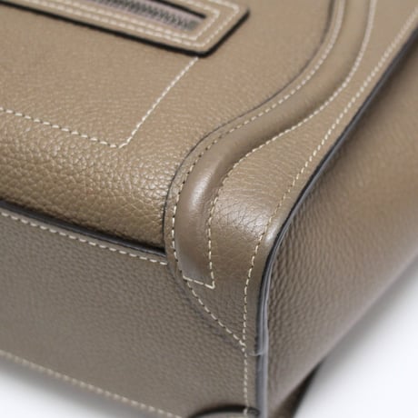 CELINE Nano Luggage Tote Bag Leather Greige #76506