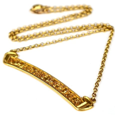 Chrome Hearts 22K Scroll Label Roll Chain Necklace 18 Inches #104285