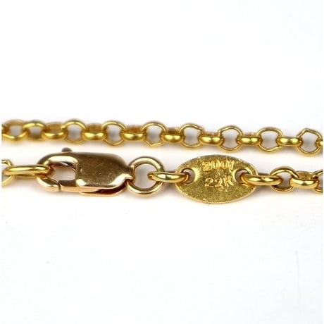 Chrome Hearts 22K Scroll Label Roll Chain Necklace 18 Inches #104285