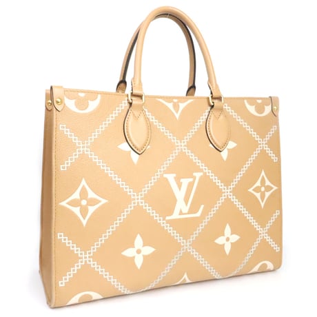 Louis Vuitton OnTheGo MM Tote Bag Monogram Empreinte Broderie Anglaise Creme M46015 #19897