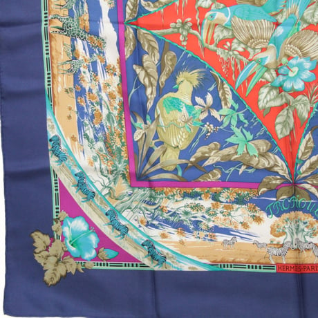HERMES Carre 90 Silk 100% Scarf Stole "TROPIQUES" #76423