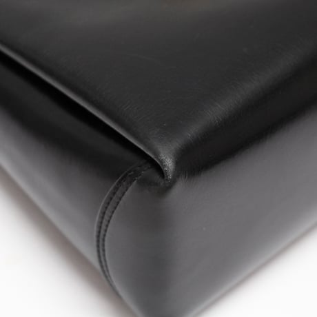 GUCCI Turnlock Top Handle Flap Bag Leather Black #76529