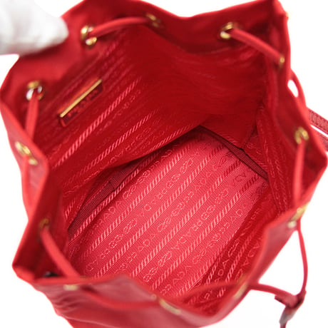 PRADA Mini Drawstring Pouch Nylon Red #76709