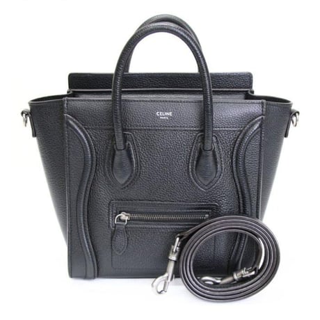 CELINE Nano Luggage Tote Bag Leather Black #20273