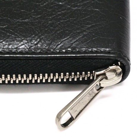 GUCCI Zip-around Card Holder Leather Black #75356