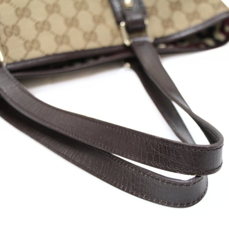 GUCCI Tote Bag with Bag Charm GG Canvas Brown #76639