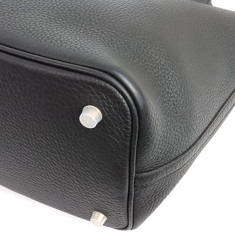 HERMES Picotin Lock MM Handbag Taurillon Clemence Leather Black #19871