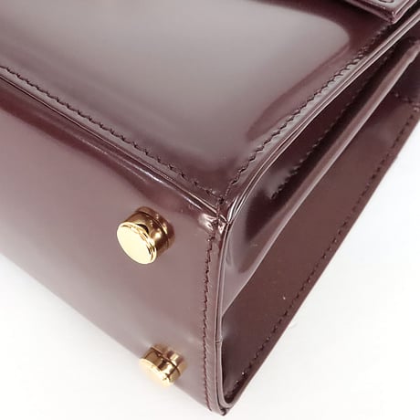 Salvatore Ferragamo Gancini Iconic Top Handle Bag Calfskin Burgundy #20301