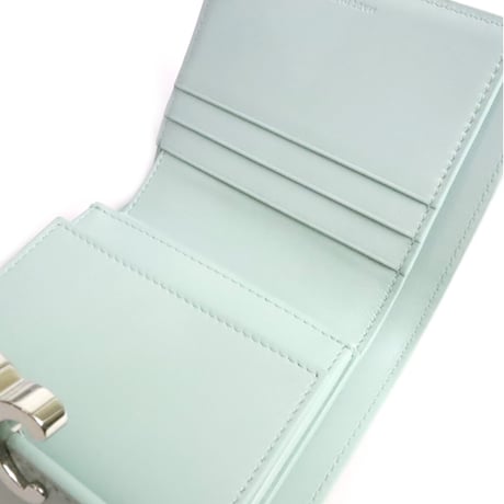 CELINE Triomphe Wallet Calfskin Light Blue #19667