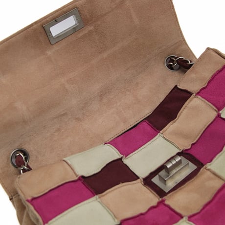 CHANEL 2.55 Reissue Patchwork Flap Bag Suede Multicolor #76359