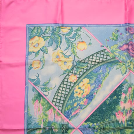 HERMES Carre 90 Silk 100% Scarf Stole "GIVERNY" #76513