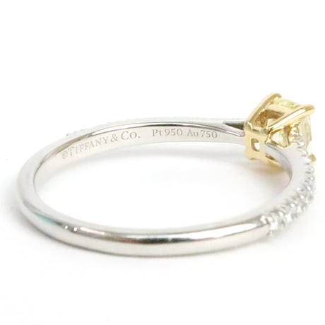 TIFFANY＆CO. Novo Engagement Ring Platinum 18K Yellow Gold Yellow Diamond #19737