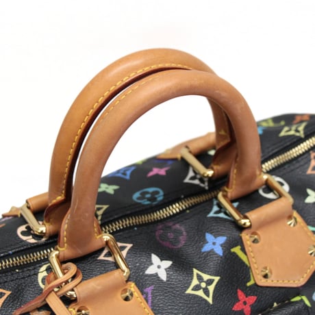 Louis Vuitton x Murakami Speedy 30 Handbag Monogram Multicolor Black M92642 #76034