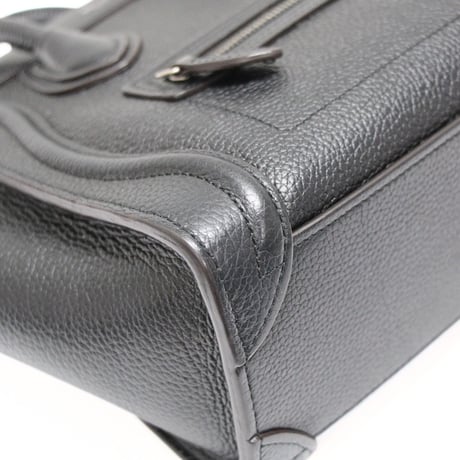 CELINE Nano Luggage Tote Bag Leather Black #75607